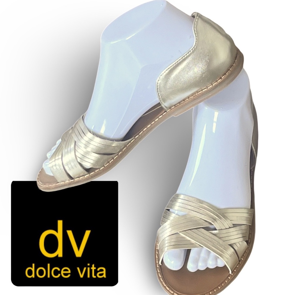 NEW Dolce Vita Gold Sandals - Picture 3 of 16